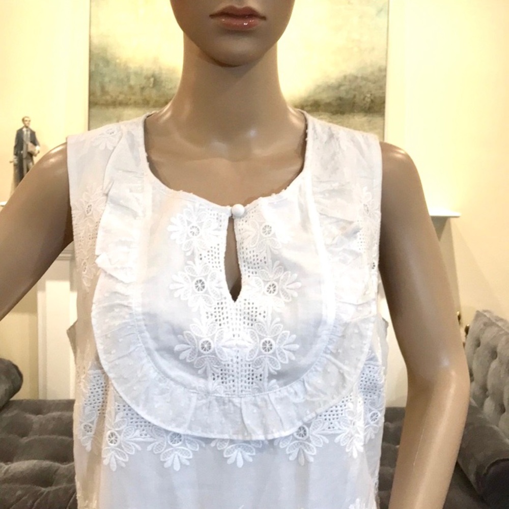 NWT Vineyard Vines white eyelet ruffle shift dress - Picture 5 of 8